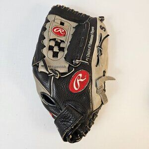 Rawlings RBG6BG 12.5" Inch Black & Gray Leather Baseball Glove Right Hand Throw
